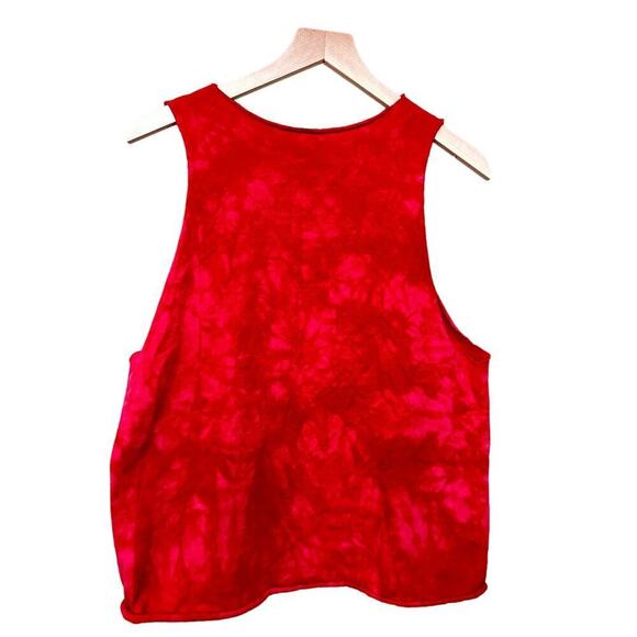 The Mountain Adult Med Teen Mosaic Cat Tie Dye Tank Top Unisex  Red color - Picture 2 of 6